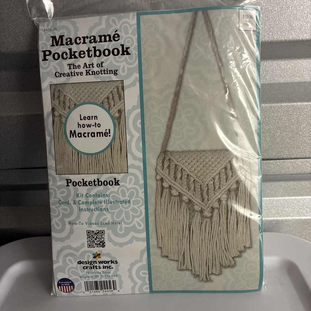 Design Works Zenbroidery Macrame Purse Pocketbook Kit Cord Instructions NEW